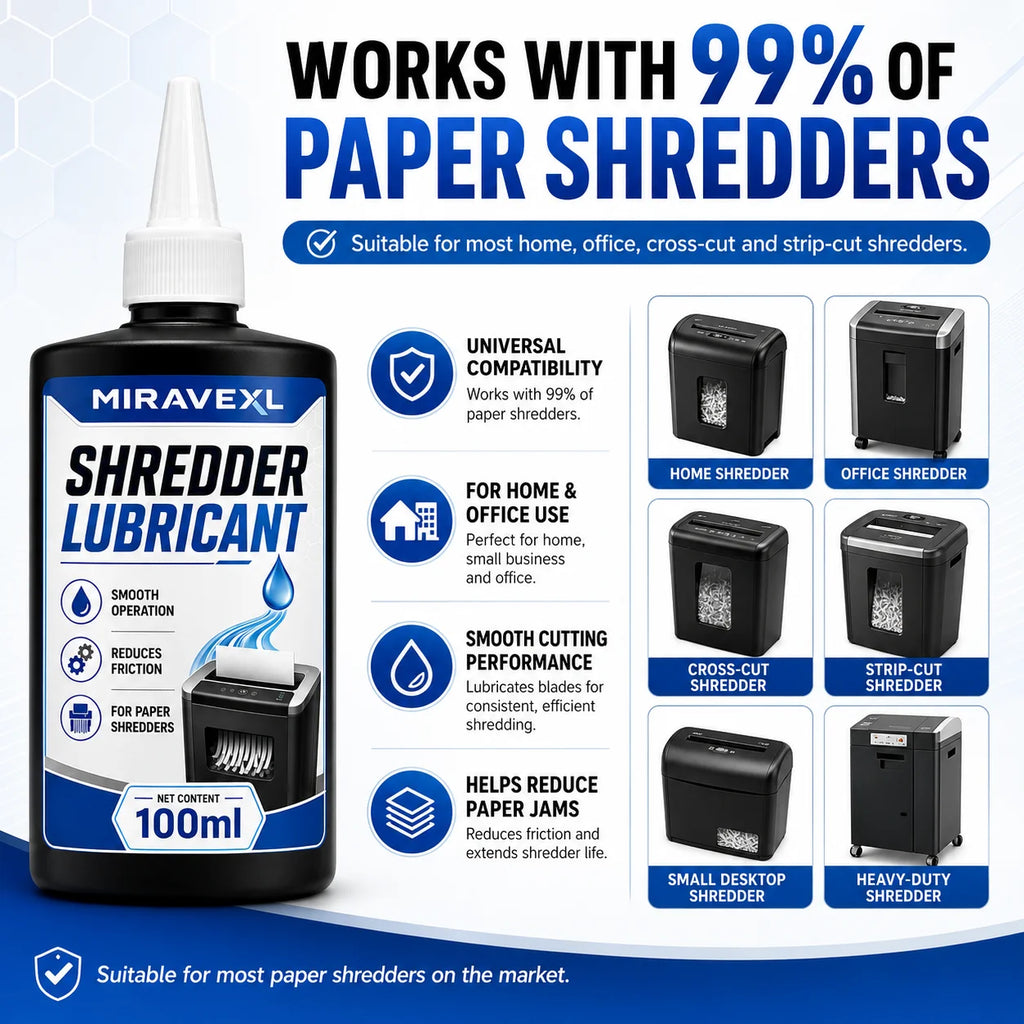 Paper Shredder Lubricant Oil, Blade Cutter Cleaner, Anti-Jam Formula, Smooth Quiet Shredding, Office Home Machine Care Solutions Oasis Select