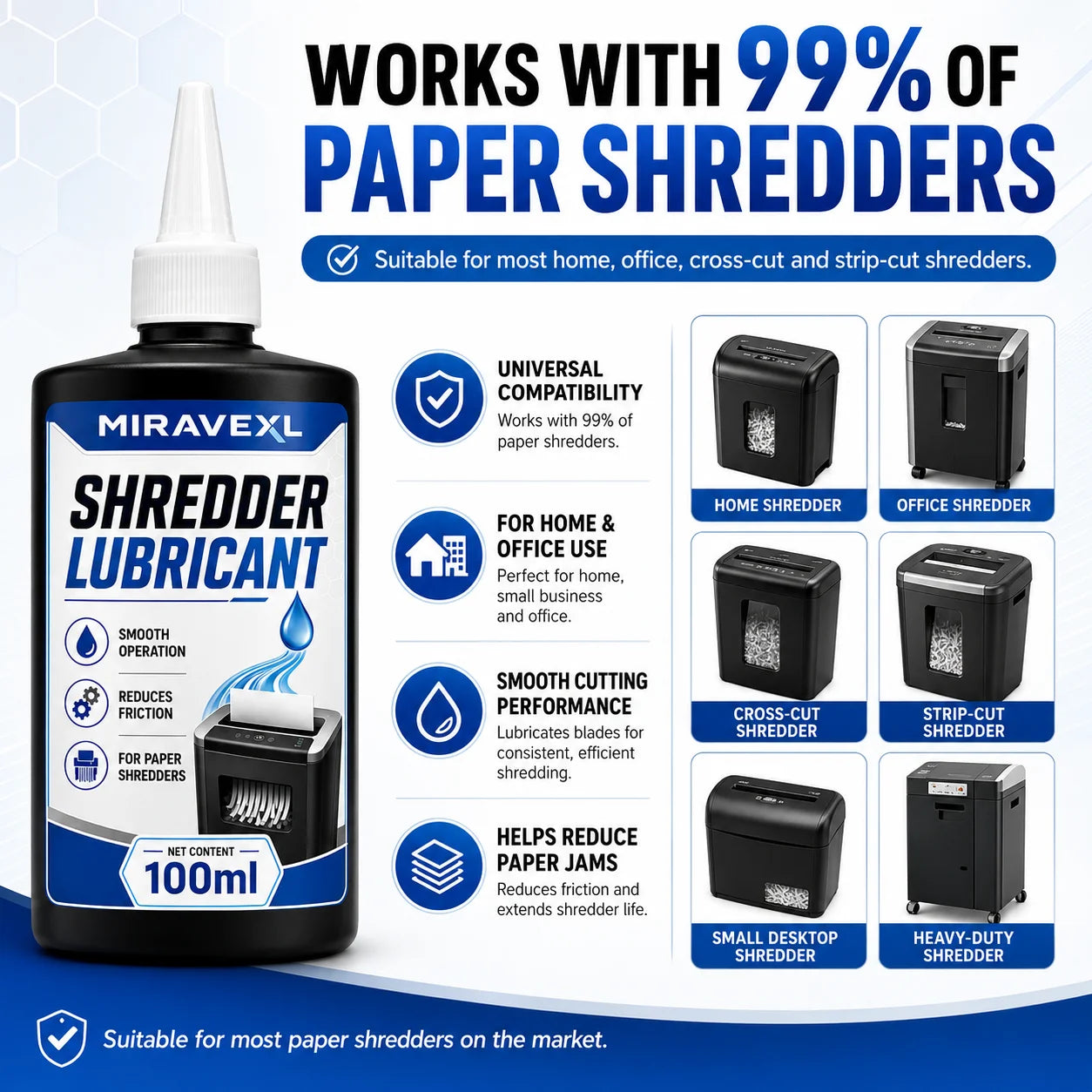 Paper Shredder Lubricant Oil, Blade Cutter Cleaner, Anti-Jam Formula, Smooth Quiet Shredding, Office Home Machine Care Solutions Oasis Select
