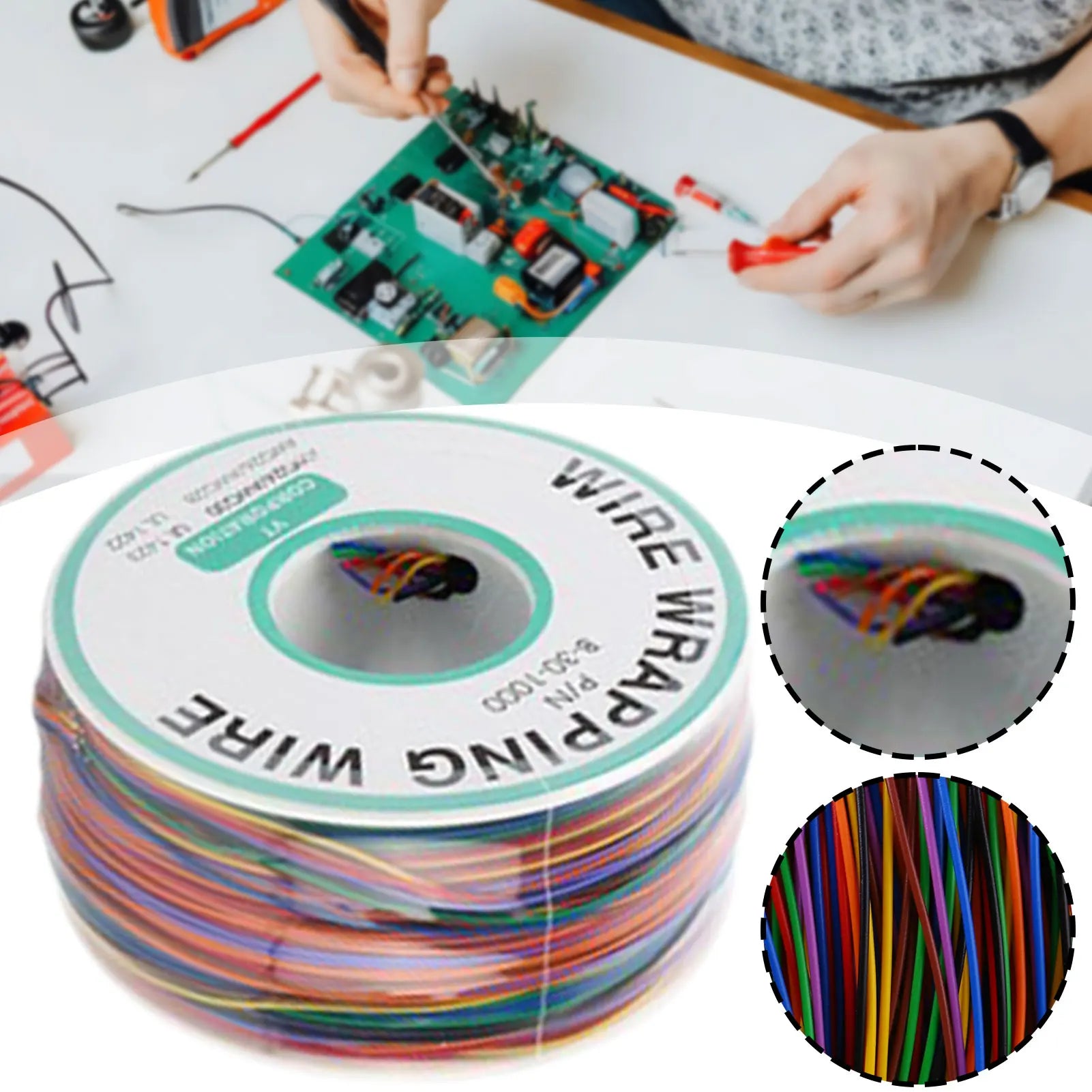 8-Color 30AWG Wire Wrapping Cable 250m Spool – PCB Jumper