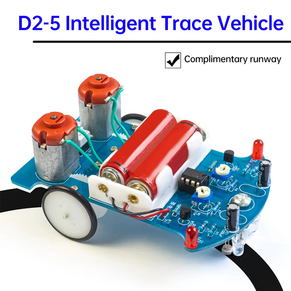 D2-5 DIY Kit Intelligent Tracking Line Car Electronic Production Assembly Smart Car DIY Soldering Practice Kit School Practice Oasis Select Default Title