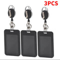 Work Permit Card Set - Rope Retractable Neck Hanging Document Card Set - Chest Tag Access Control Hard Shell Protective Set Oasis Select 3pcs