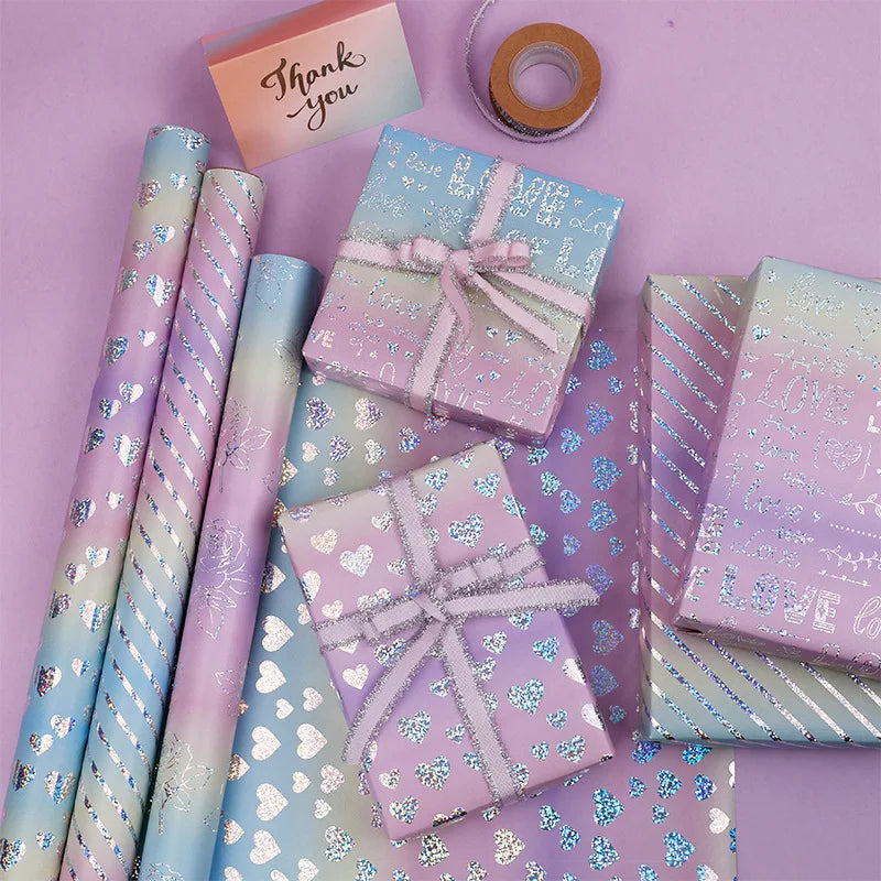 Wrapping Paper Iridescent Iridescent Gift Wrap Roll Confetti Gift Wrap Rainbow Holographic Birthday Wrapping Paper For Girls Oasis Select