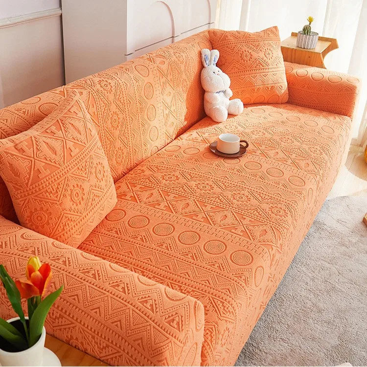 Bohemian Jacquard Velvet Sofa Cover for Autumn and Winter Thickened Plush, High-end Feel Cat Scratch-resistant Sofa Cover Oasis Select