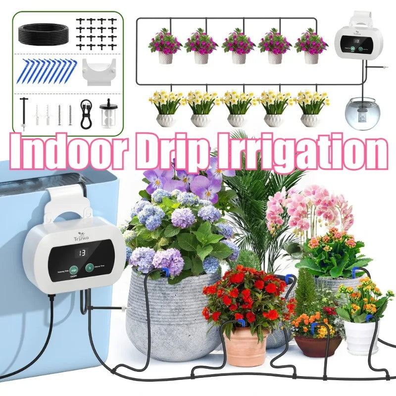 Indoor Automatic Drip Irrigation System,Self Plant Watering Device,300 Timed Watering Programes 10 Drip Tips Etc Drip Accessory Oasis Select