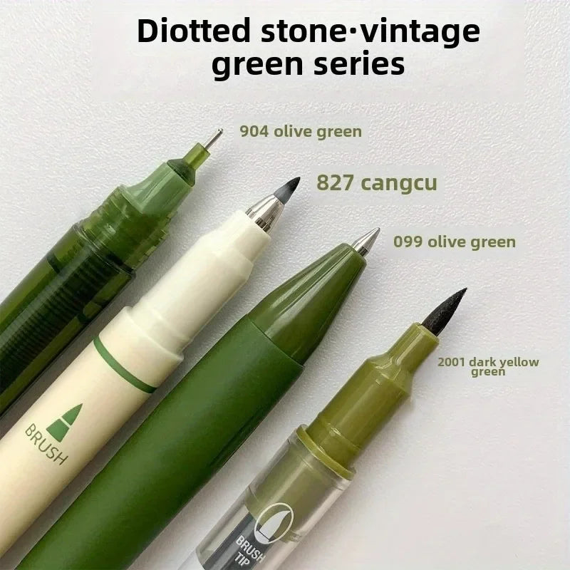 4 Vintage Pens Set, Quick-Dry Ink for Smooth Writing, Compatible with Multiple Tips,Ideal for Office Work & Notebooks,Stationary Oasis Select green