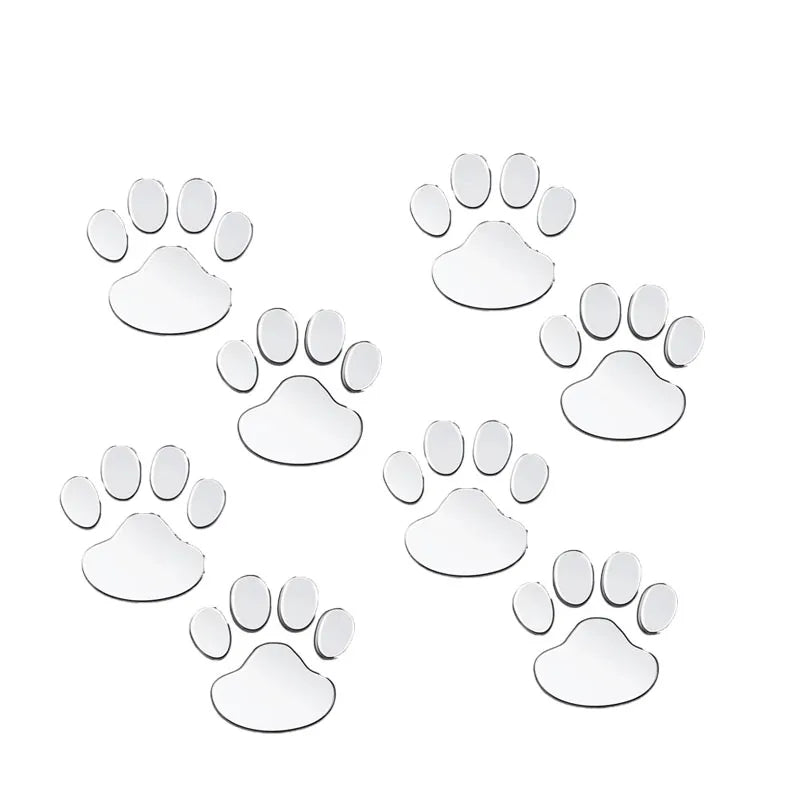 1/2/3/4pairs Door Mirror Cat Dog Footprint Puppy Claw Car Stickers Footprint Sticker Windshield Decals Bumper Car Window Decals Oasis Select Silver 4pairs