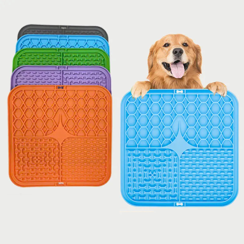 Food Grade Silicone Pet Dog and Cat Anti-Choking Slow Eating Tableware Tray Licking Mat Licking Plate Pet Yogurt Placemat Oasis Select