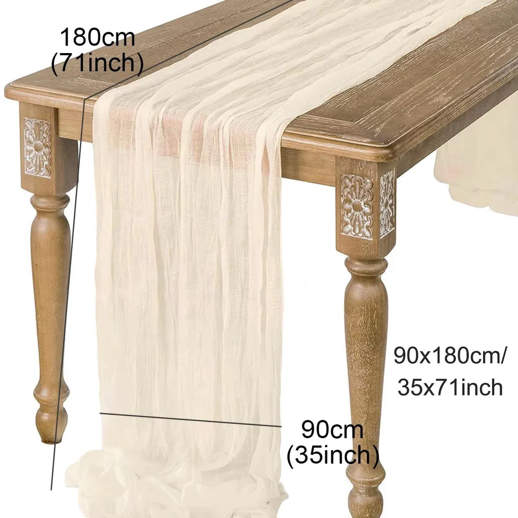 Sage Cheesecloth Gauze Table Runner – Wedding & Party Decor