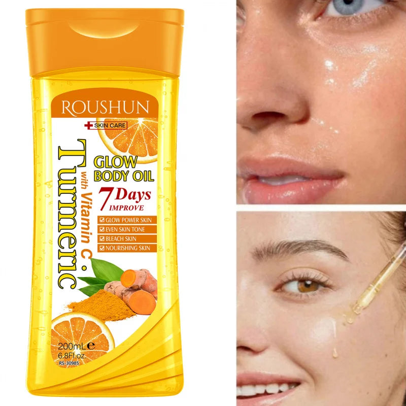 ROUSHUN Turmeric Vitamin C Body Oil 200ml – Moisturizing
