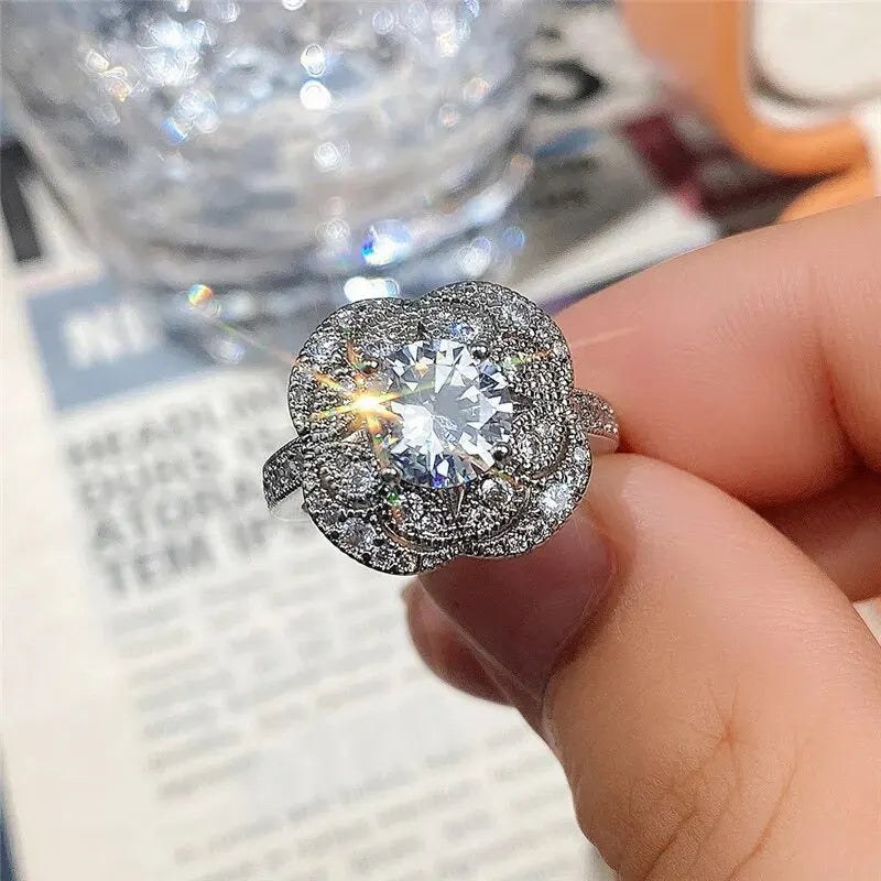 925 Silver CZ Diamond Bridal Ring Set – Women's Wedding Ring Bridal Ring Set Oasis Select