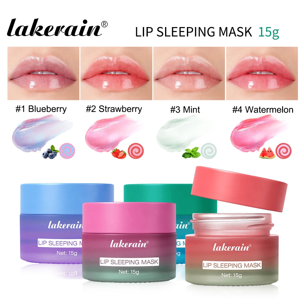 Lakerain Lip Sleeping Mask Smooth Creamy Texture Dual-Color Formula Overnight Hydration Non-Sticky Natural Protection Lip Mask Oasis Select