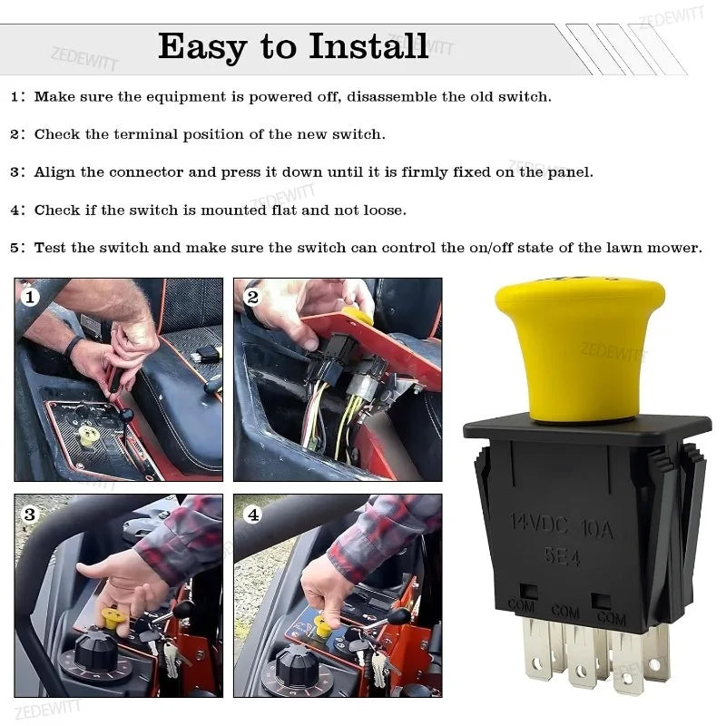 For John Deere Lawn Tractor Heavy Duty PTO Switch AM119139 AM131966 L105 L108 L120 2048 LA100 S130 Mower 717A Z625 CV493T WH48A Oasis Select