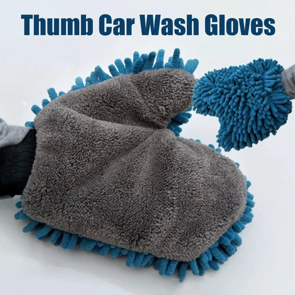 Microfiber Chenille Car Wash Gloves – Scratch-Free Double-Sided