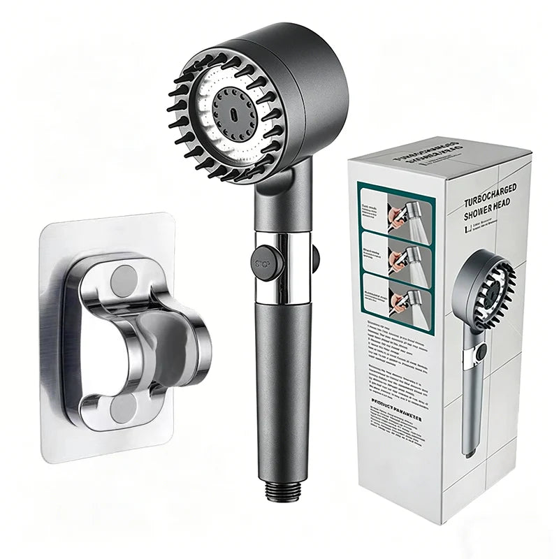 3-Mode High Pressure Filter Shower Head | One-Click Stop