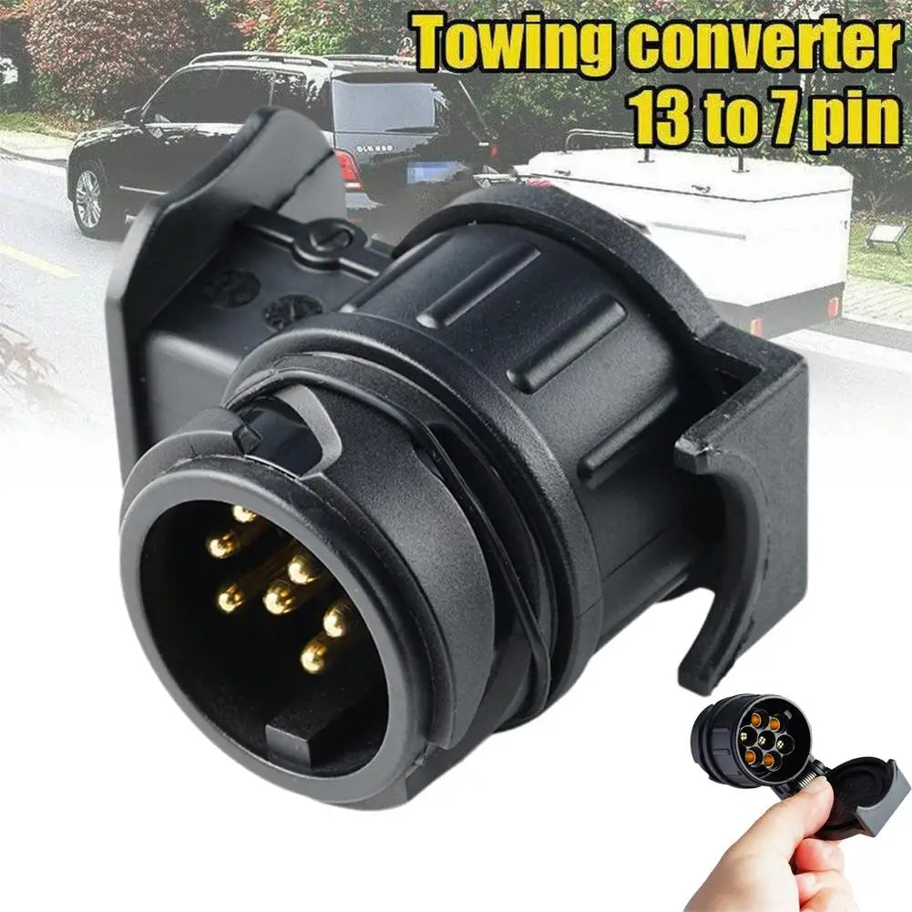 13 To 7 Pin Plug Adapter Trailer Connector 12V Towbar Towing Waterproof Plugs Socket Adapter Protect Connections Oasis Select