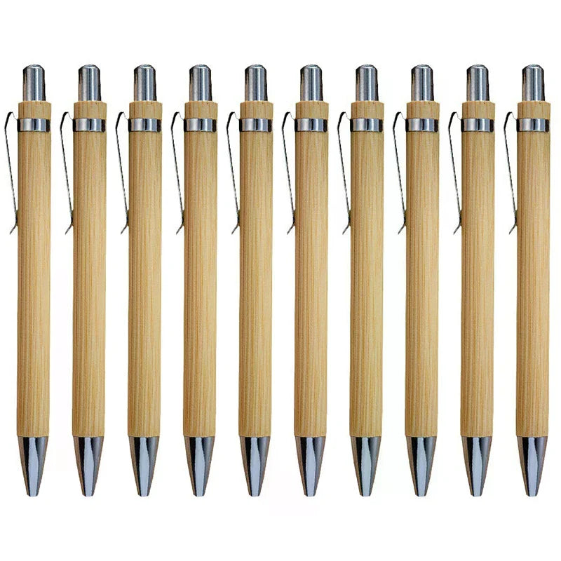 10Pcs Bamboo Ballpoint Pen Stylus Contact Pen Office & School Supplies Pens & Writing Supplies Gifts-Black Ink Oasis Select