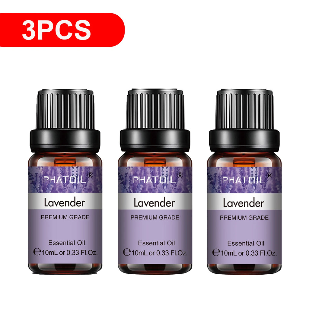 PHATOIL 3-Pack Essential Oils Gift Set | 10ml Aromatherapy Oils