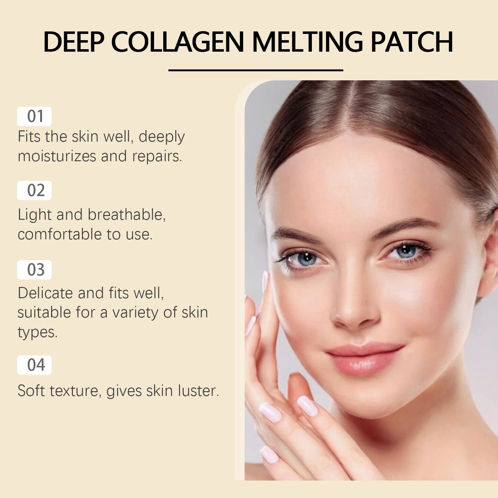 Collagen Protein Water Soluble Patches for Forehead Eye Area Absorbable Elasticity Firming Moisturizing Essence Patch Face Care Oasis Select