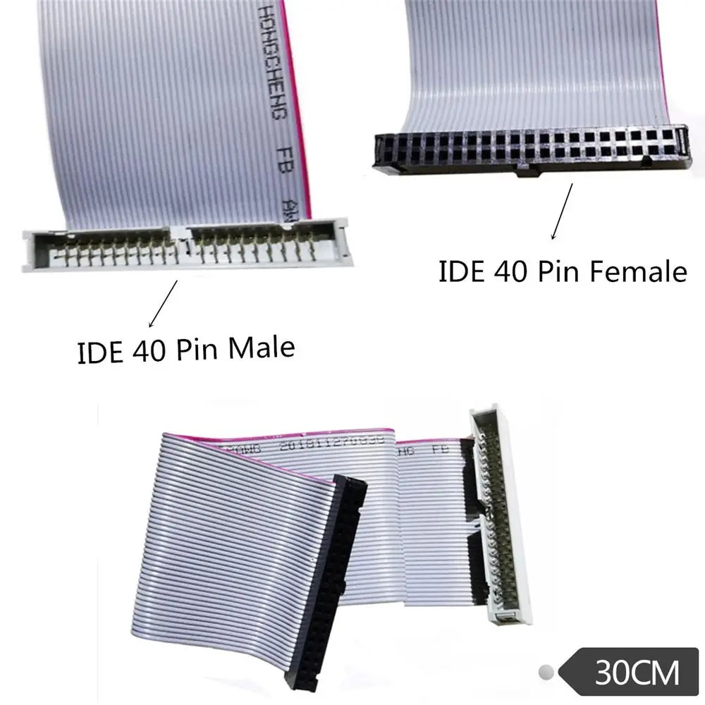 40 Pin Flat Ribbon Male to Female PATA Hard Drive Connector Computer Extension Cable Cables Oasis Select