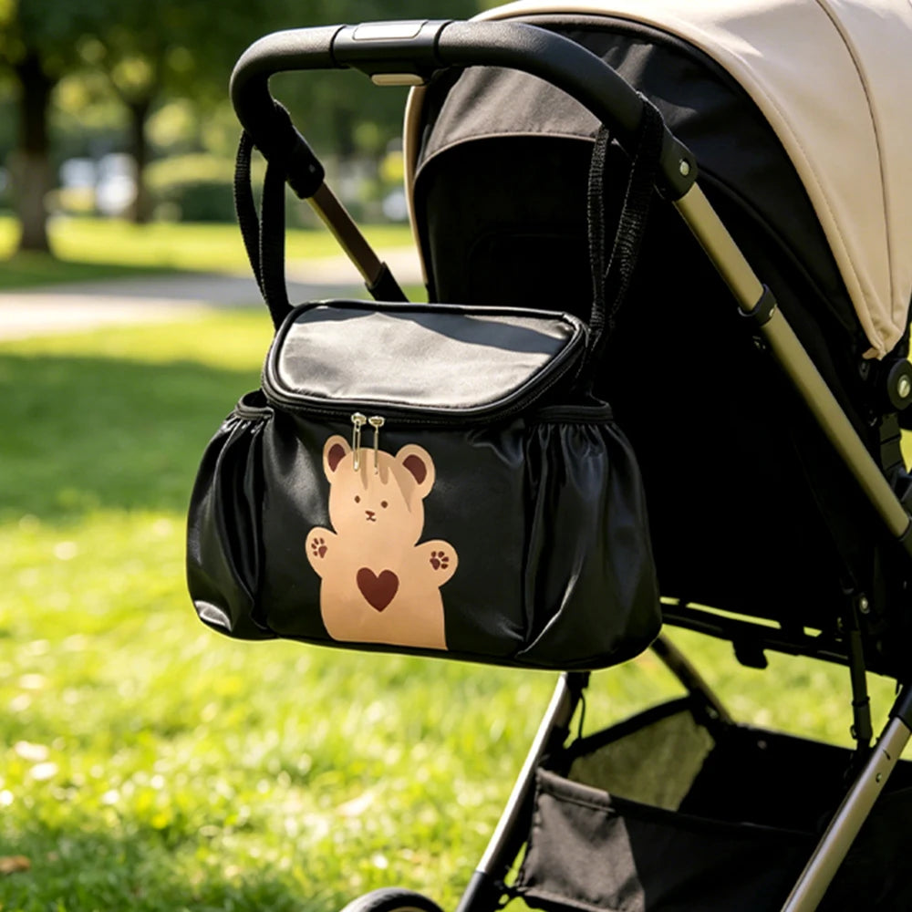 Waterproof Bear Pattern Handlebar Bag Large Capacity Anti-scratch Hanging Storage Pouch for Electric Scooter Bicycle Moped Oasis Select