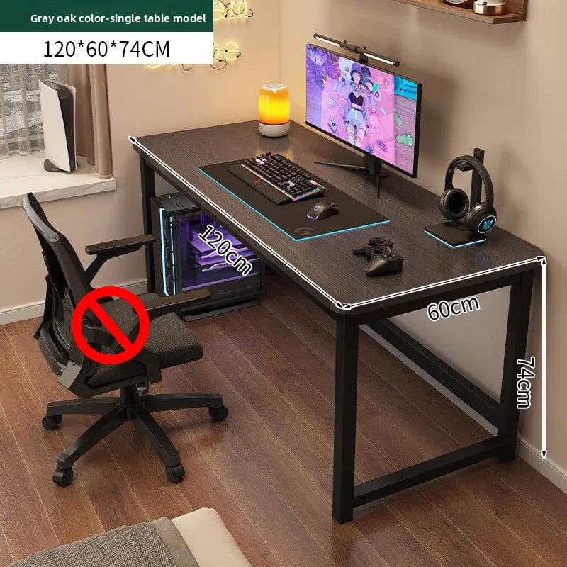 Computer desk Desktop study desk Long workbench E-sports table and chair desk Oasis Select Gray Oak-120cm