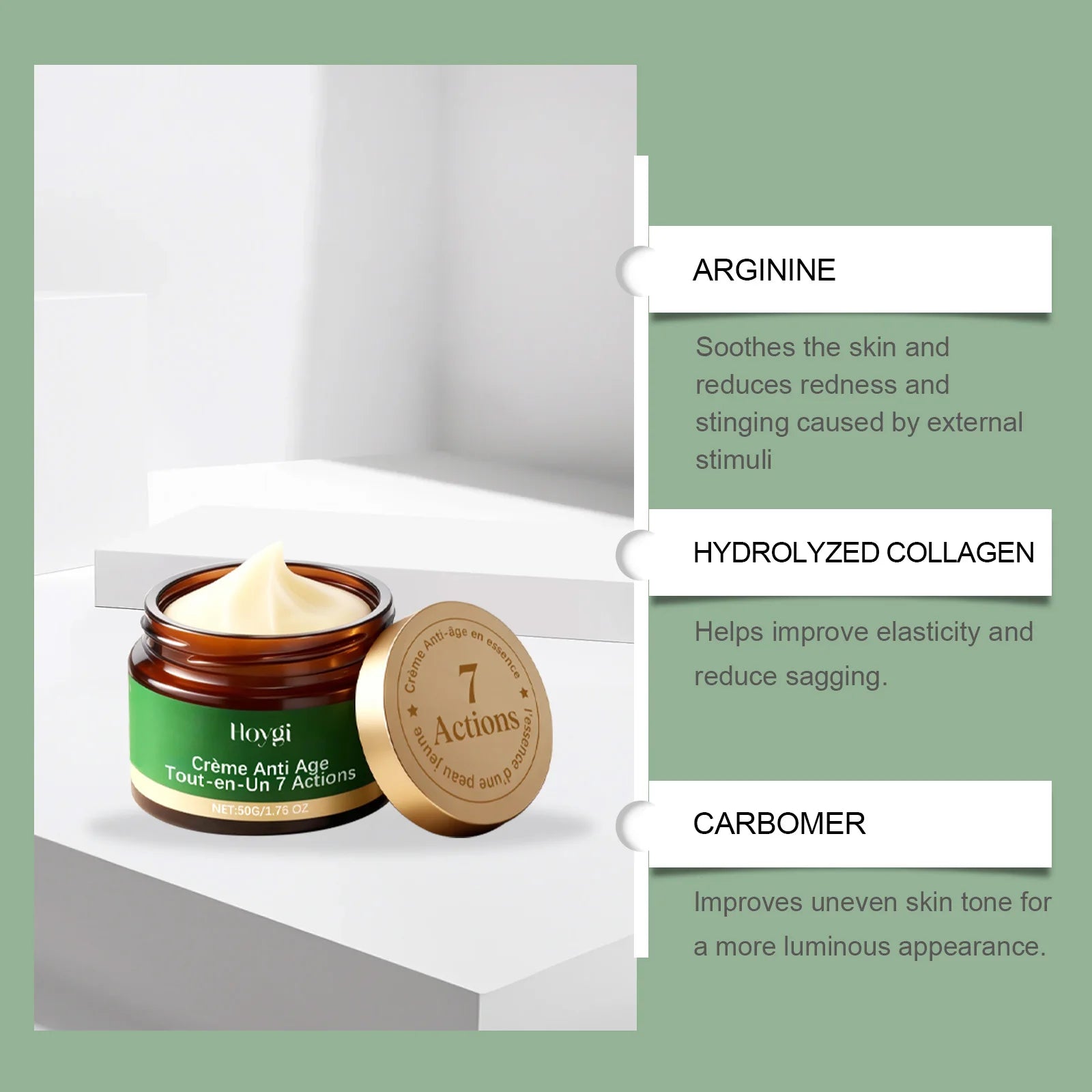 Hoygi 7-in-1 Anti-Aging Face Cream – Firming & Brightening 50g Anti-Aging Face Cream Oasis Select