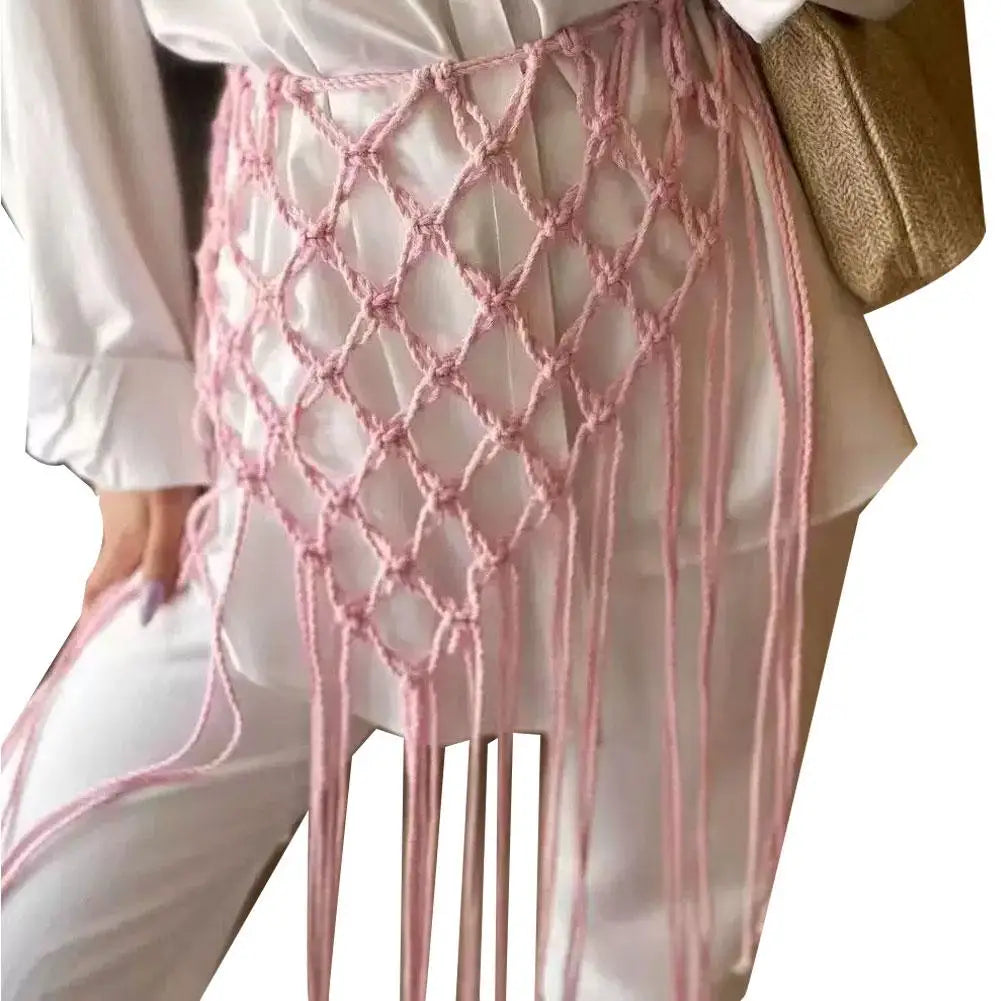 Bohemian Tassel Waist Belt – Macrame Fringe Wrap & Bikini Cover Up
