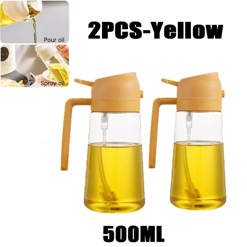 Plastic Kitchen Barbecue Cooking Spray Oil Pepper Spray Vinagrera Liquid Pimentee Oil Olive Oil Dispenser Soy Sauce Container Oasis Select 2PCS-yellow