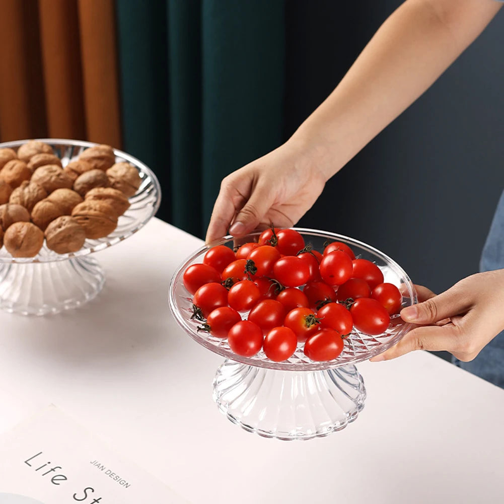 Clear Acrylic Snack & Fruit Serving Tray | Round PET Plate