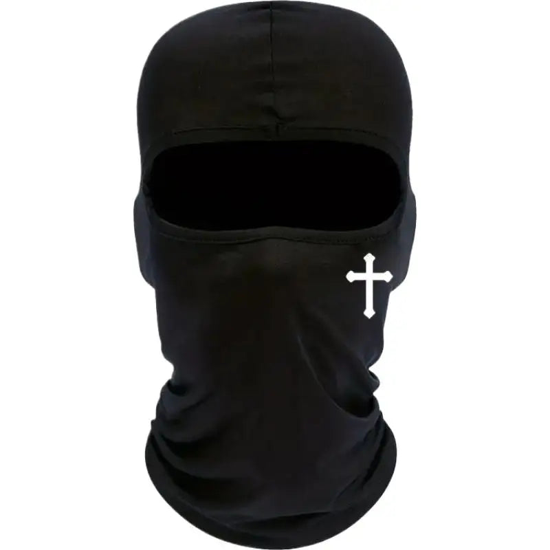 Breathable Black Cross Balaclava Caps for Men Face Ski Mask Beanie Four Seasons Bicycle Hiking Outdoor Sports Tool Bonnet Oasis Select A