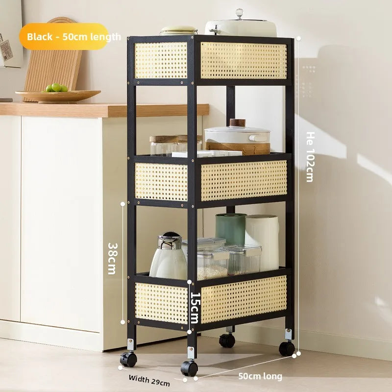 Dining cart trolley mobile hotel commercial restaurant withdrawal bowl delivery dining cart three-story Oasis Select Black-Large