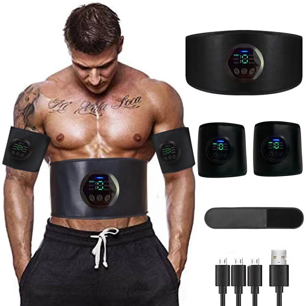 Muscle Stimulation Belt Electric ABS Stimulator Trainer EMS Abdominal Exerciser Toning Belts Fitness Training Gym Workout Oasis Select