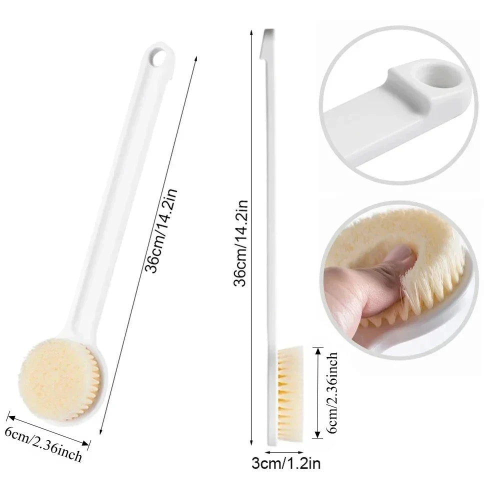 Long Handle Back Brush for Shower Soft Bristles Body Exfoliating Bath Brush Skin Health Shower Back Scrubber Bath Supplies Oasis Select