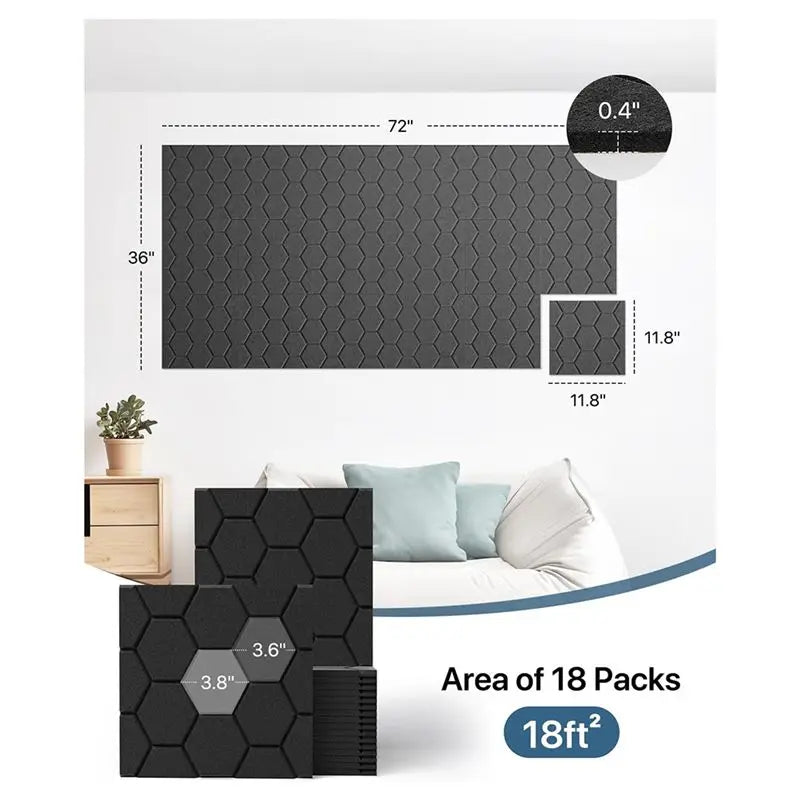 LIKE WISH Acoustic Panels Soundproof Wall Panels Self Adhesive Acoustic Panels Soundproof Panels 12 Pack Oasis Select