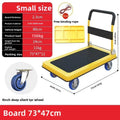 Multi-functional Silent trolley Steel trolley Pull goods Folding flatbed truck Small trailer Truck Supermarket storage Oasis Select Yellow-B-47-73-4