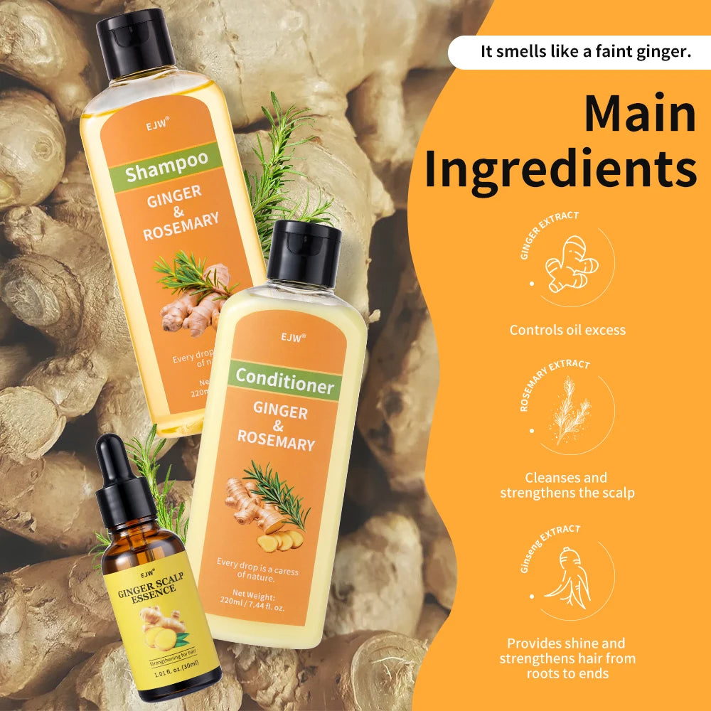 Ginger Shampoo & Conditioner Set for Thinning Hair | Men & Women Hair Care Set Oasis Select