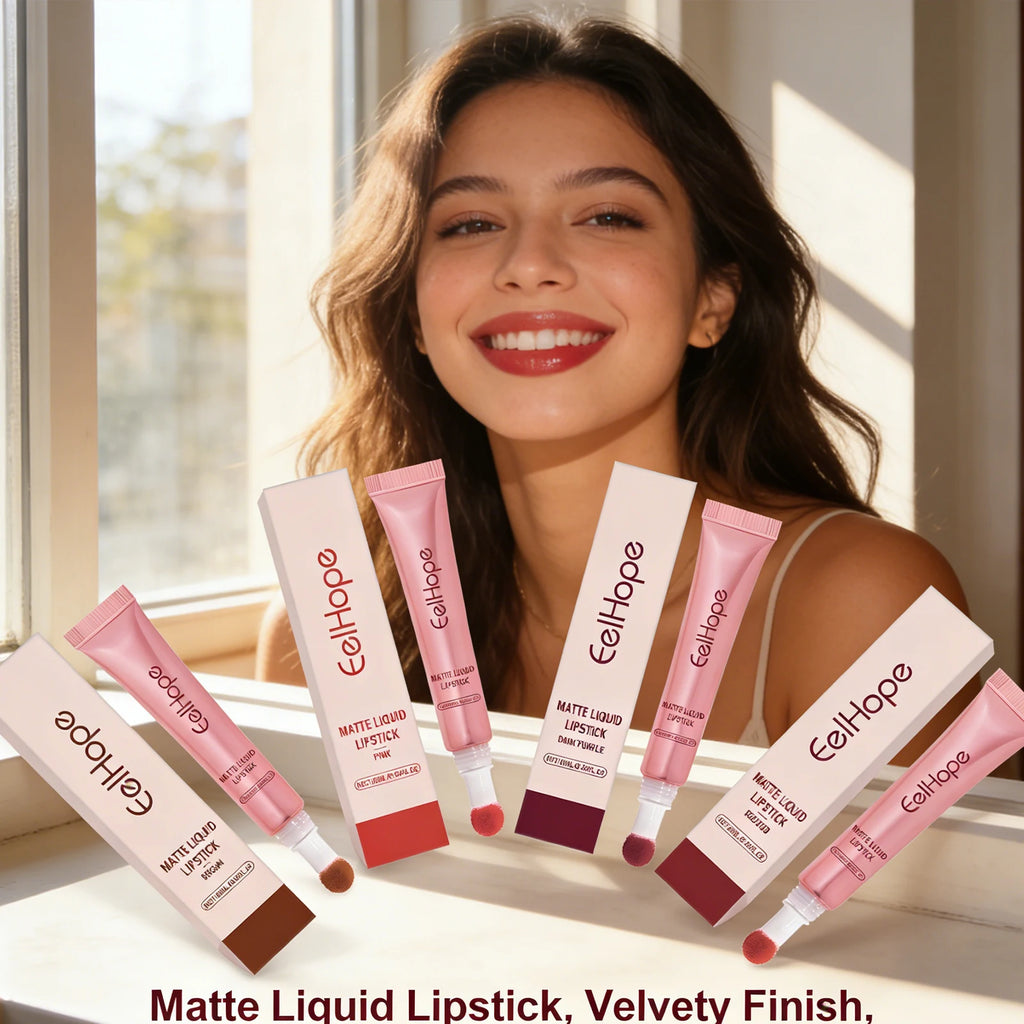 EELHOPE Matte Liquid Lipstick Long Lasting High Pigment Reduce Lip Lines Remove Dark Care Lightweight Quick Dry Waterproof Oasis Select