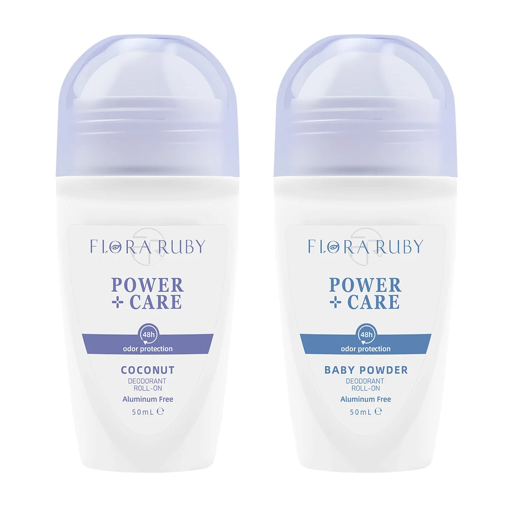 Flora Ruby Light Purple Series Deodorant Roll On All-purpose Deodorant Roll Aluminum Free Easy To Carry 50g Oasis Select Coconut And BP