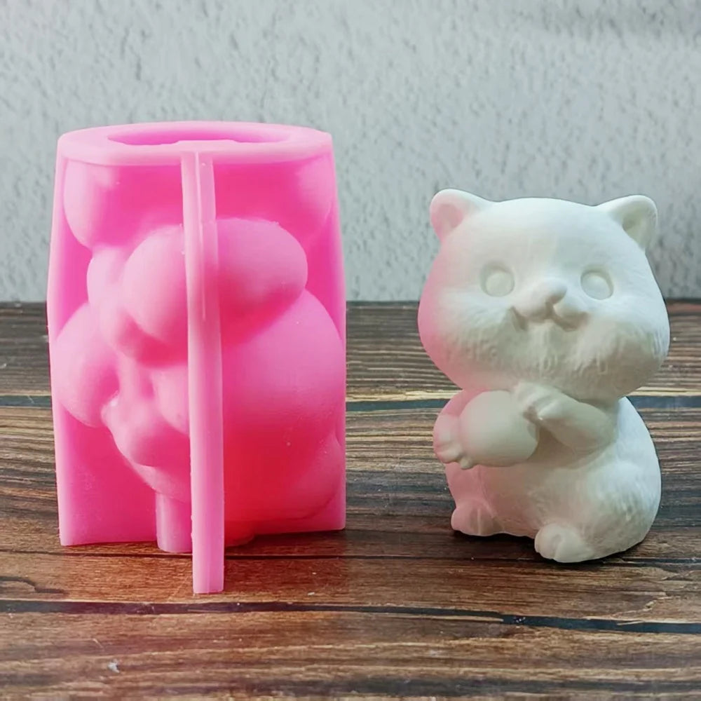 Charming 3D Cat Scented Candle Silicone Detailed Cat Design Mold Resin Mold For Handmade Gifts Home Decor Oasis Select