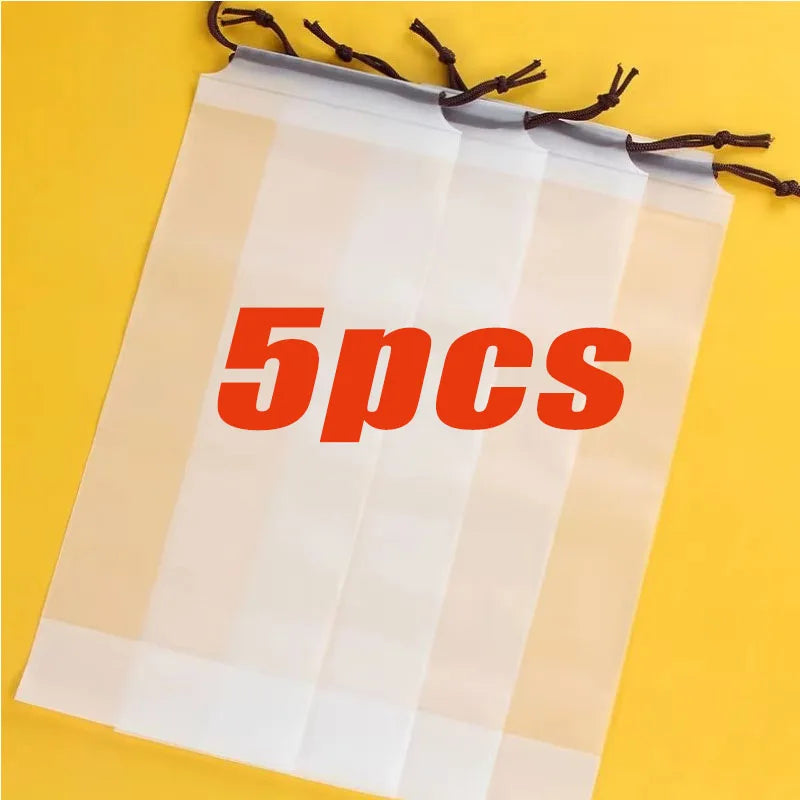 5-40pcs Umbrella Storage Bag, Semi Transparent Plastic Waterproof Umbrella Cover, Portable Drawstring Bag For Home Storage Oasis Select 5pcs