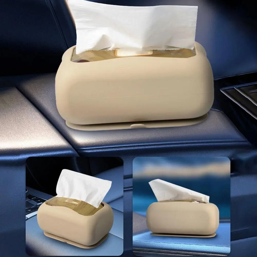 New Silicone Suction Cup Tissue Box Large Capacity Desktop Tissue Drawer Anti-Wear Super Soft Durable Car Tissue Box Oasis Select