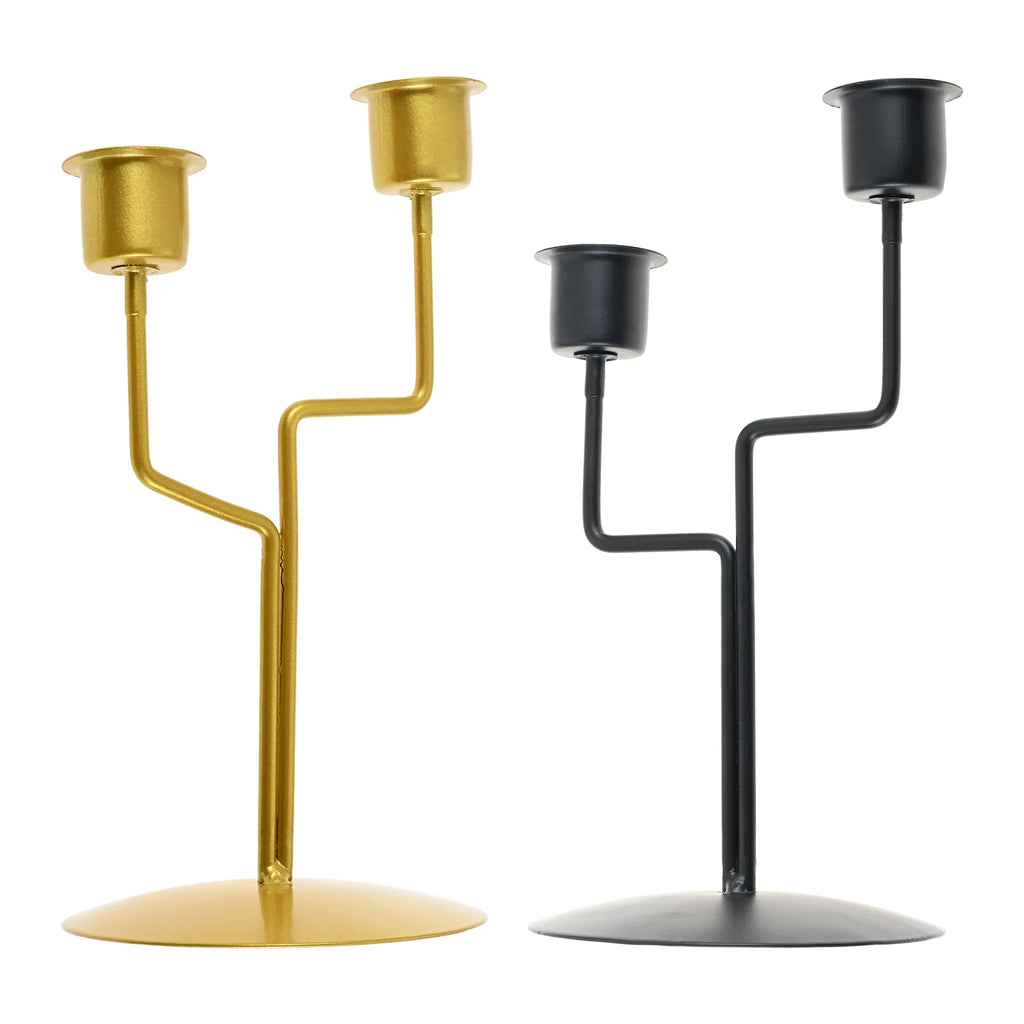 Fits for Decorating Candlelight Dinners,Weddings Nordic Style Interior Decoration Art 1Pc Gold 2-head Tree Branch Candlestick Oasis Select
