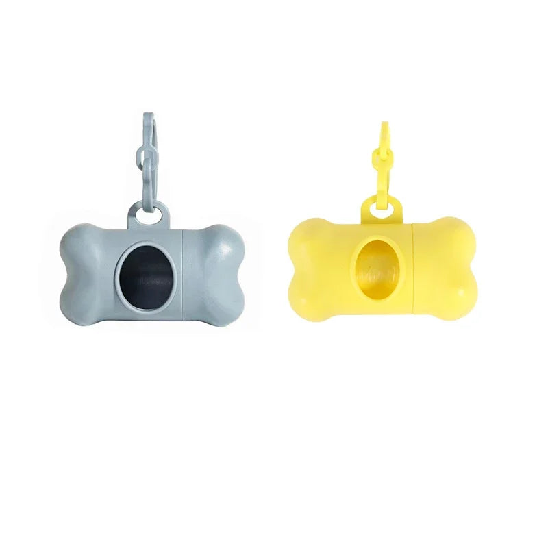 1/2/3/4/10pcs Bone Shaped Pet Garbage Bag Dispenser for Dogs Carrying Cleaning Supplies When Going Out Oasis Select grey - yellow