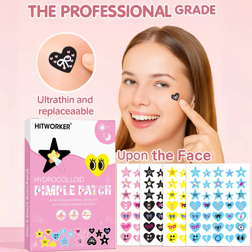 280/140pcs Color Water Colloidal Acne Patch - Alcohol free, odorless, non irritating, cute star shaped invisible acne patch Oasis Select