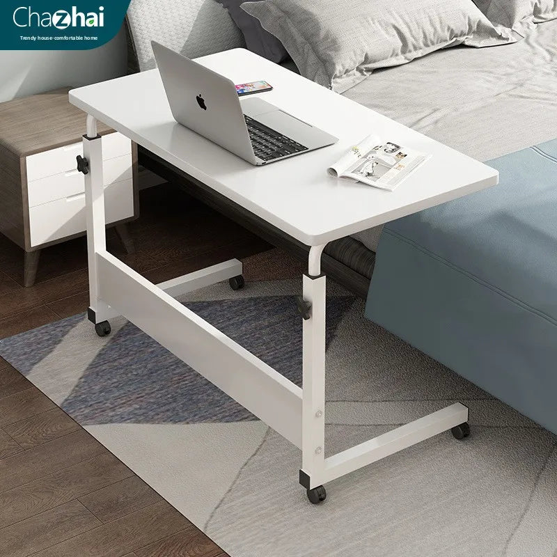 Folding table mobile small table bedside foldable lift coffee table standing with gurney bedside laptop desk Durable Oasis Select 60-40 White-A