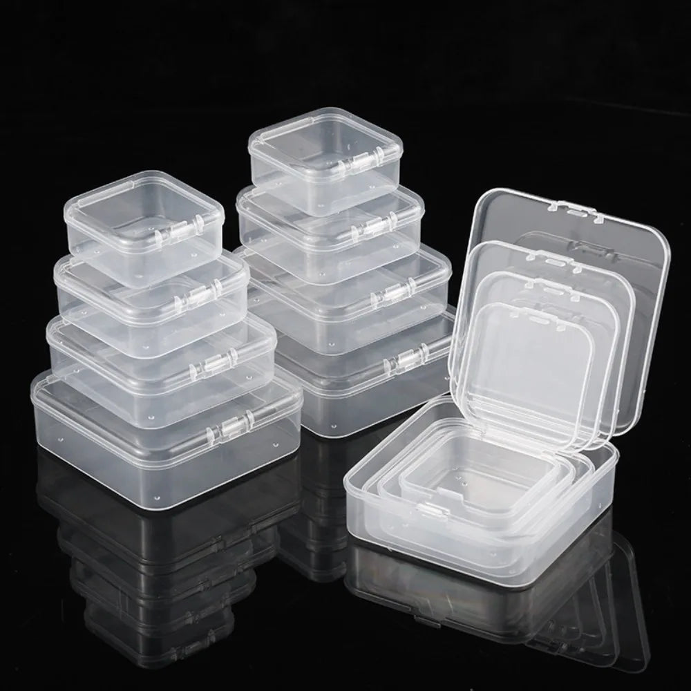 Transparent PP Square Jewelry Storage Box | Dustproof Organizer
