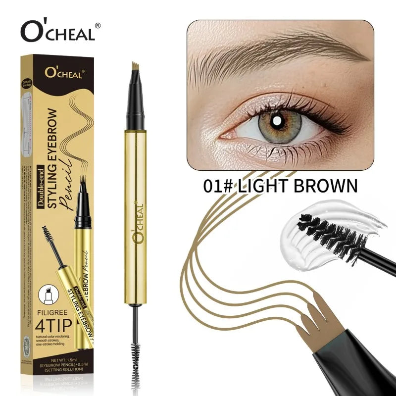 O'CHEAL 3D Feathery Brow Wax & Eyebrow Pencil Set | Waterproof