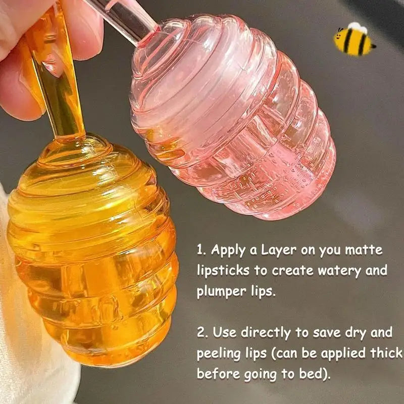 Lovely Honey Pot Lip Oil Lip Gloss Lip Balm Hydrating Lip Balm For Lip Care Moisturizing Clear Lip Oil Liquid Lipstick Oasis Select