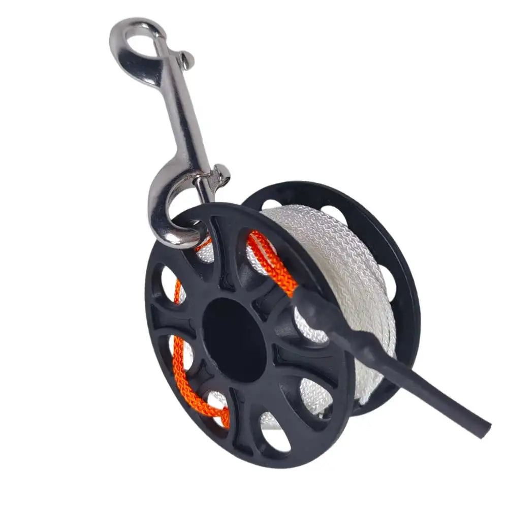 15m/20m Scuba Diving Finger Spool Reel with Dive Strong Line and 316 Stainless Steel Double Ended Hook Underwater Adventures Oasis Select