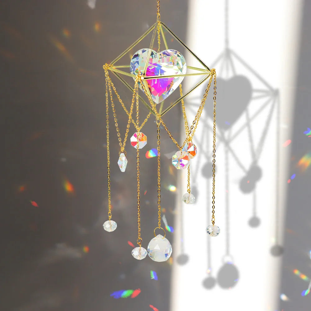 Crystal Suncatcher Wind Chime – Rainbow Prism Pendant Decor Crystal Suncatcher Pendant Oasis Select